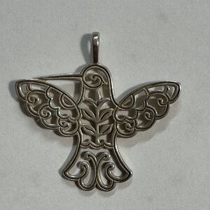 James Avery Retired Vintage Open Work Sterling Hummingbird Pendant - Rare